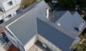 Drone shot of a colorbond roof