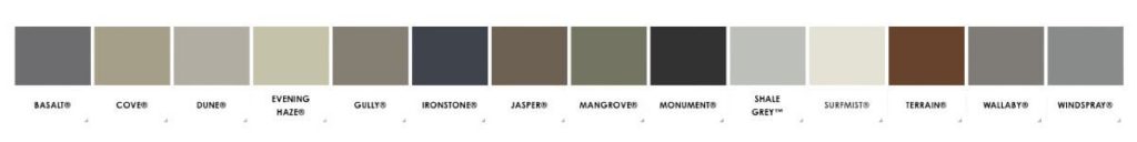 Colorbond roofing Melbourne - Contemporary colorbond roofing colour chart